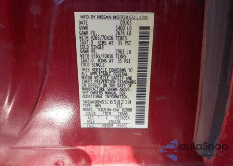 2005 Nissan Xterra S from USA, damaged, VIN 5N1AN08W55C658218